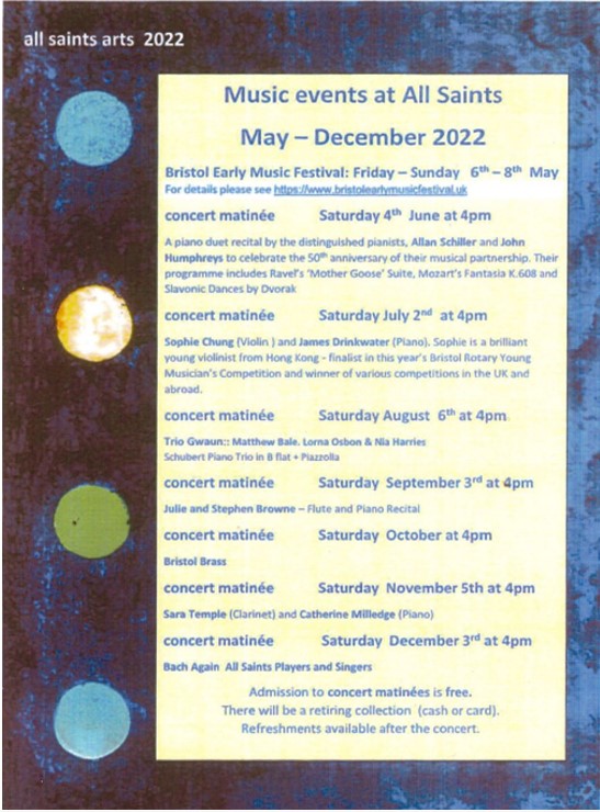 ASC Arts Music Events May-Dec