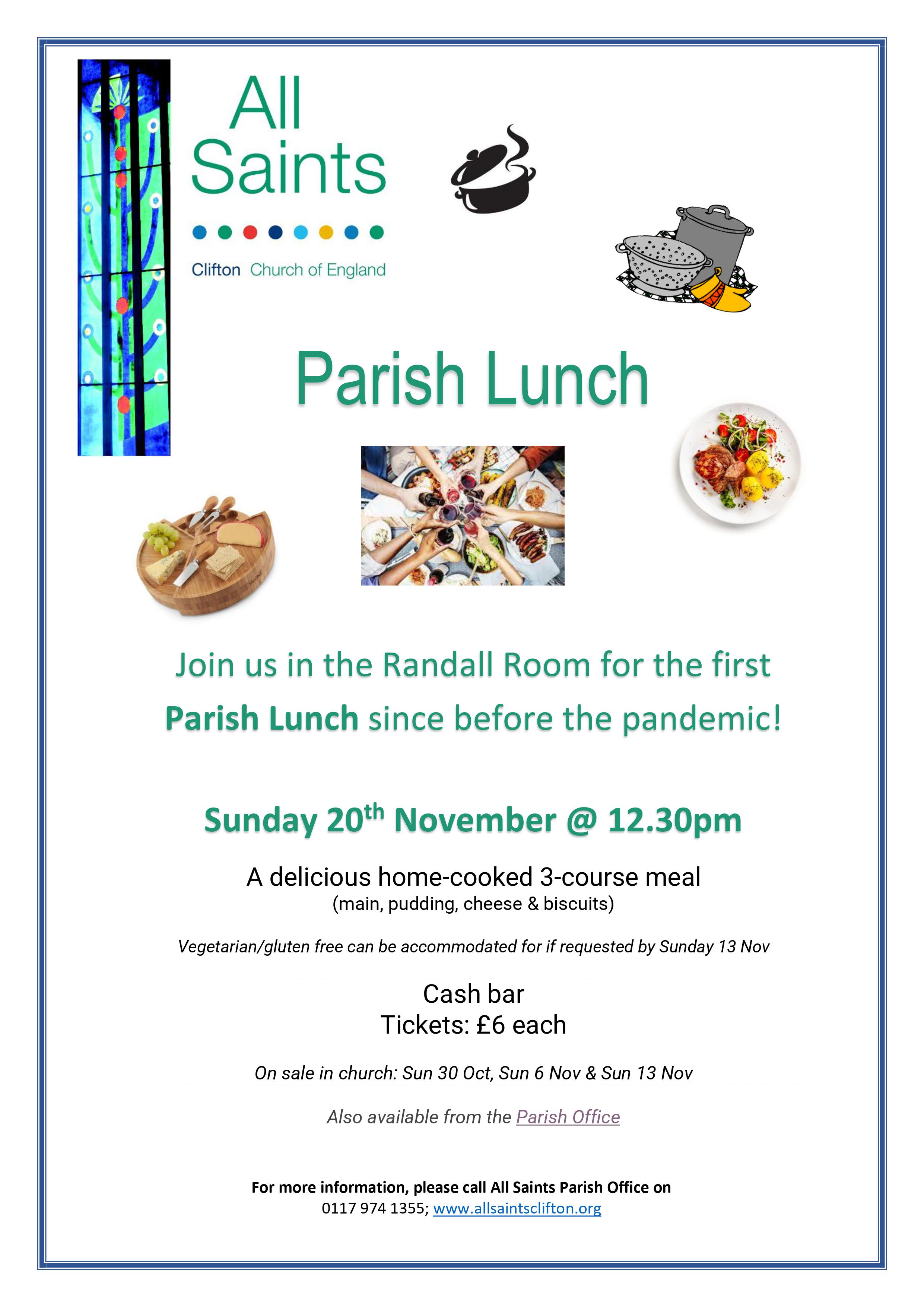 Parish Lunch 20 Nov 22 poster 