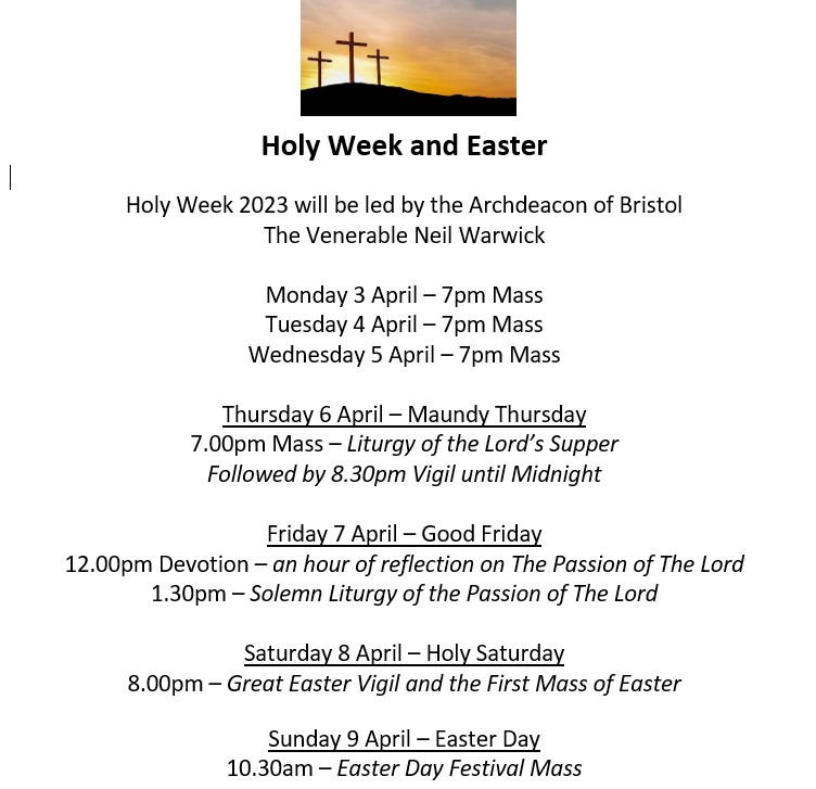 2023 03 Holy Week & Easter