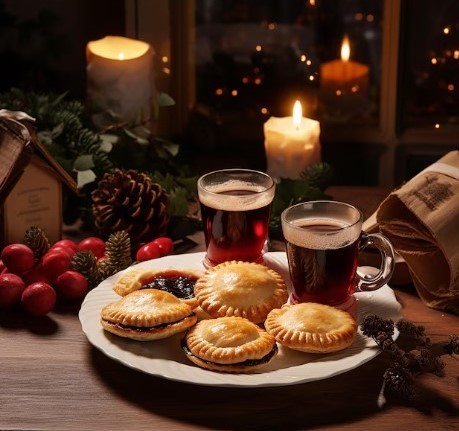 Mulled wine & mince pies image