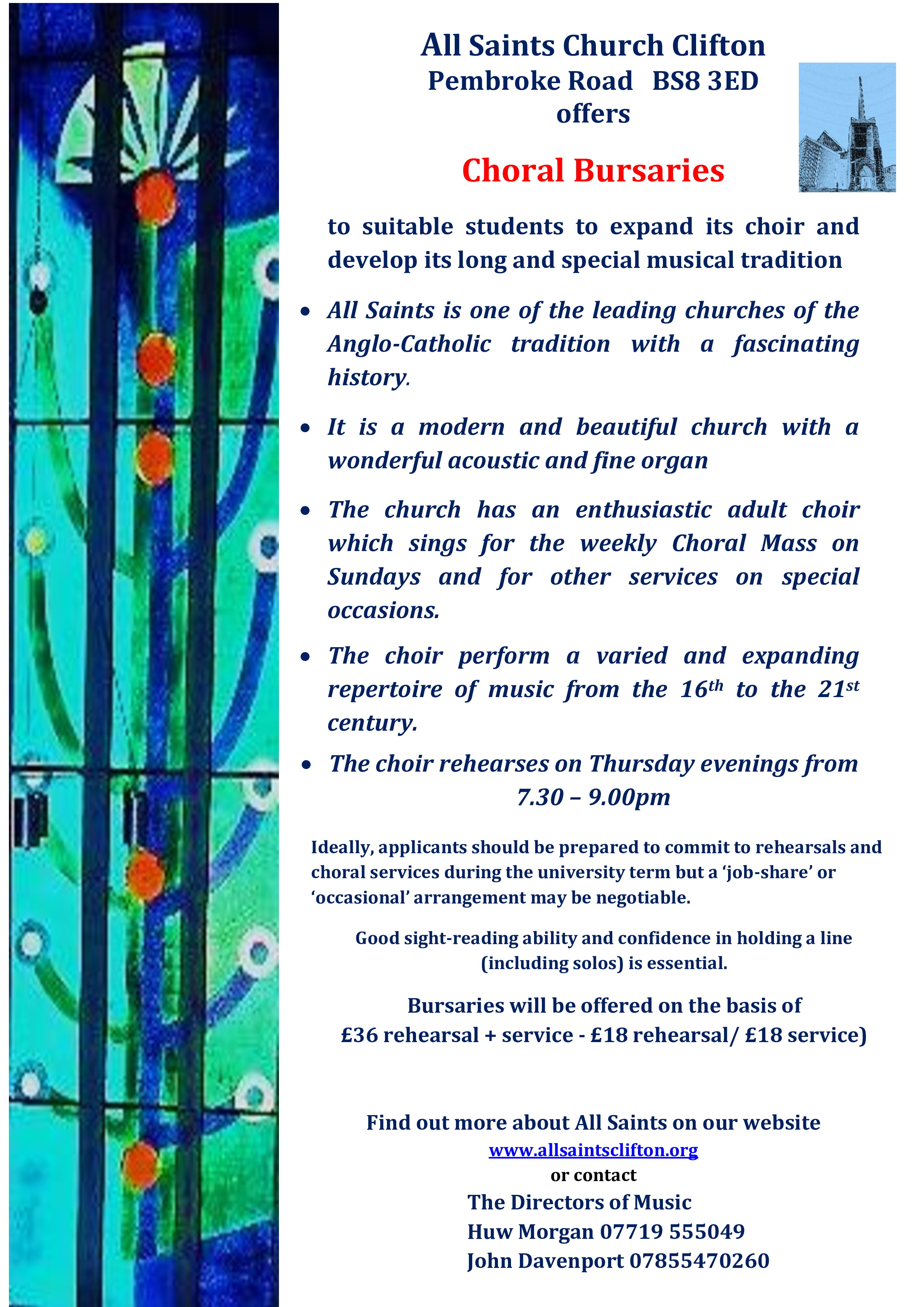 2025 All Saints Choral Bursari